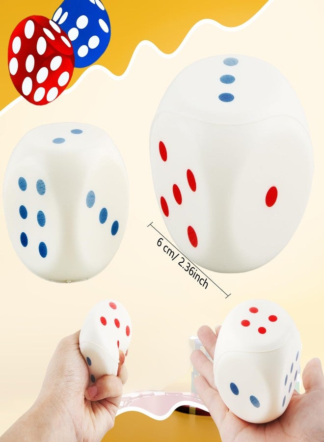 Cotiny 6 Pack Large Foam Dice 2.36 Inch Soft PU Foam Dice 6 Sided Giant Jumbo Rounded Edge Dices for Educational Toys Games Nights Casino Themed Party (Color Set 1) - Image 2